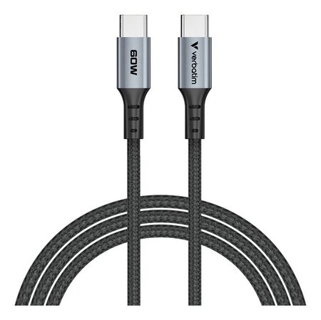 Cable 60w de Carga y Sincronizacion USB C to USB C 120cm negro
