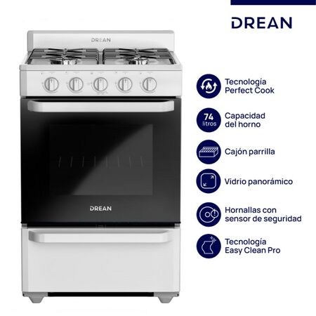 Cocina Drean Cd5602Ab0 56Cm 4 Hornallas