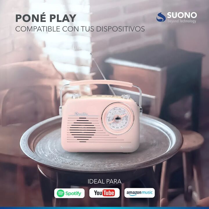 Radio Porttil Suono Bluetooth Vintage Retro Parlante Usb Aux Recargable - Vista principal