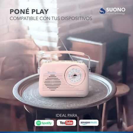 Radio Porttil Suono Bluetooth Vintage Retro Parlante Usb Aux Recargable