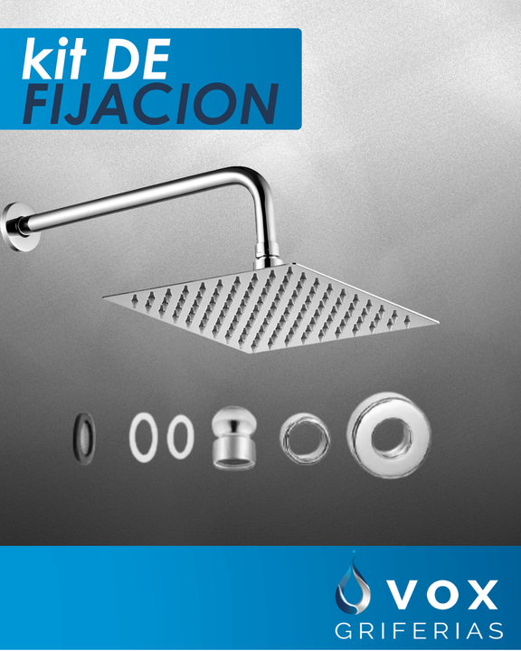 Ducha Cuadrada De Acero Inoxidable Vox Griferias De 20x20 - Vista 5