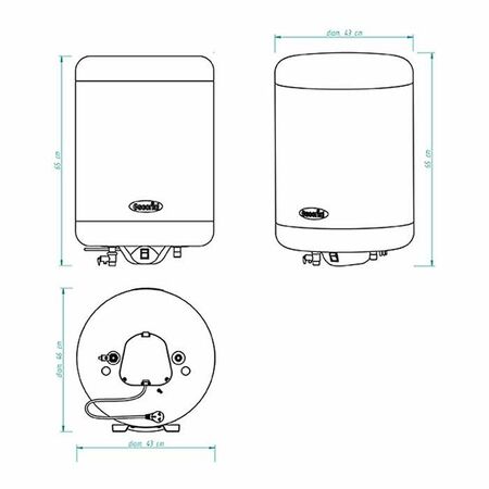 Termotanque Elctrico Escorial 55 litros carga inferior