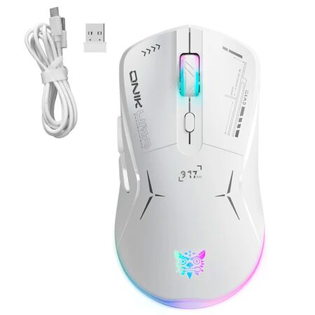 Mouse Gamer Onikuma CW917 Luces RGB (Blanco)