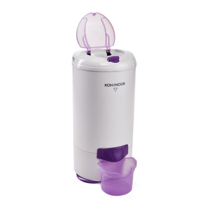 SECARROPAS KOHINOOR C-765/2 VISION - 6.5KG CON RECIPIENTE, BLANCO Y DETALLES VIOLETAS, CENTRIFUGO - Vista 1