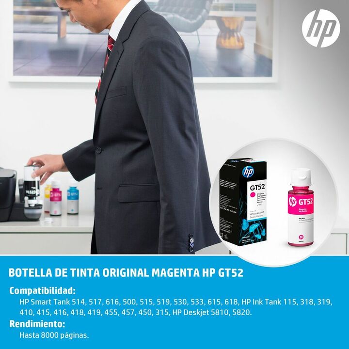 Botella de Tinta HP M0H55AL Magenta Deskjet Gt5820 8000p - Vista 4