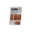 Juegos De Cubiertos 24 Piezas Mango Madera En Cubiertera Carol - Miniatura 2