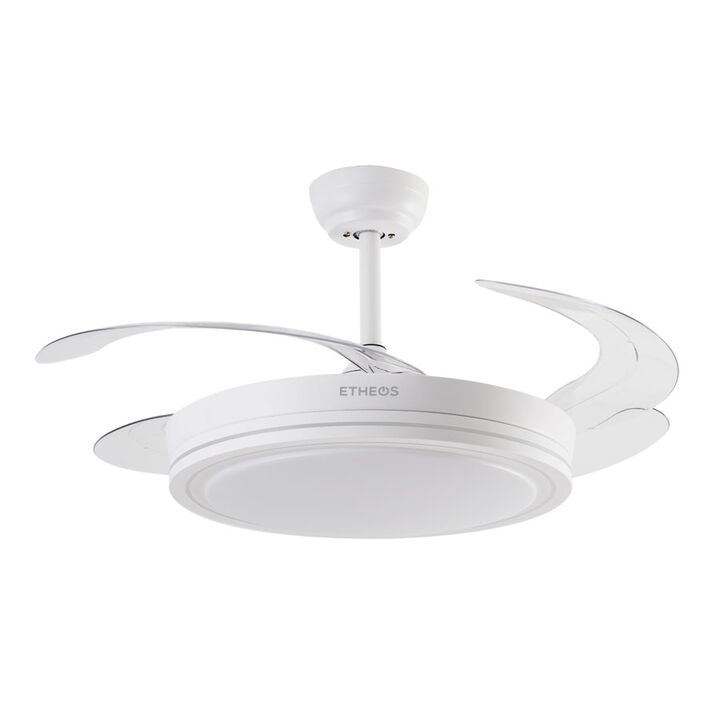 Ventilador De Techo Retráctil Etheos GVTI-VTRB Blanco Luz Led Control - Vista 1
