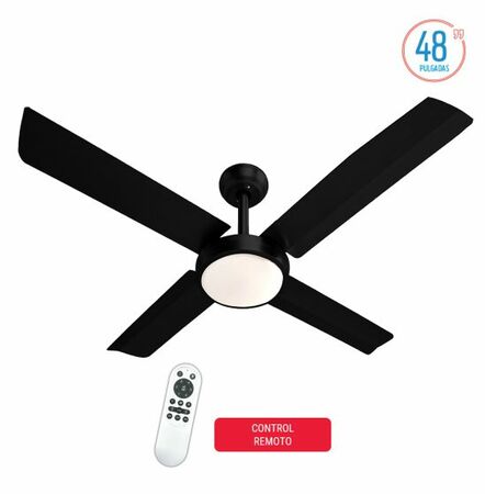 VENTILADOR DE TECHO LILIANA VTHN704R CHAPA NEGRO 6VEL.300RPM CTROL REMOTO - 4609270