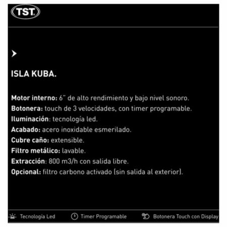 Campana de cocina Isla TST Kuba 60cm