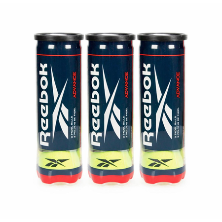 Pack X 3 Tubos Pelotas Padel Reebok Advance Amarillo