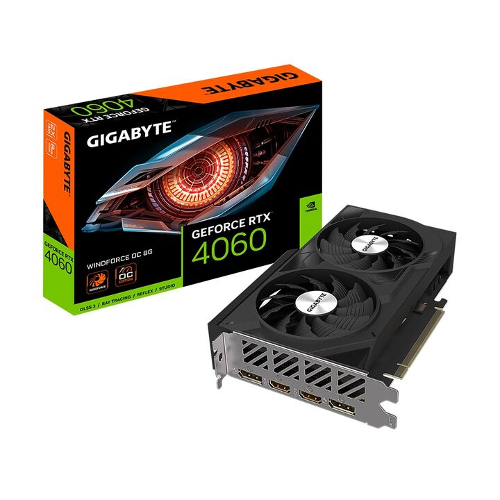 Placa de Video Gigabyte GeForce RTX 4060 WINDFORCE OC 8G - Vista principal