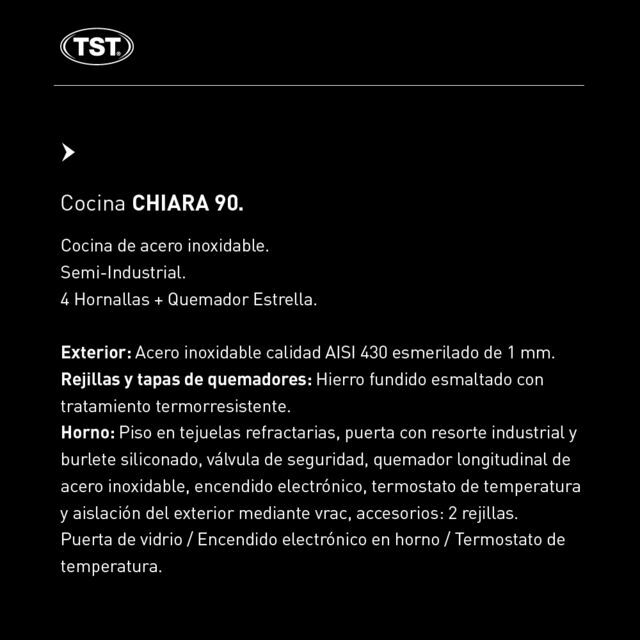 Cocina TST Chiara Negra 90cm - Vista 3