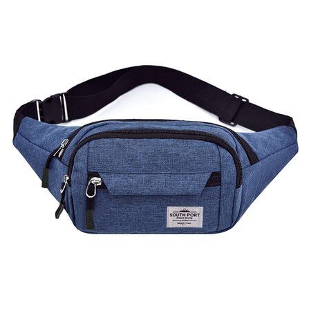 Riñonera Bandolera Azul South Port Ajustable con Cierres