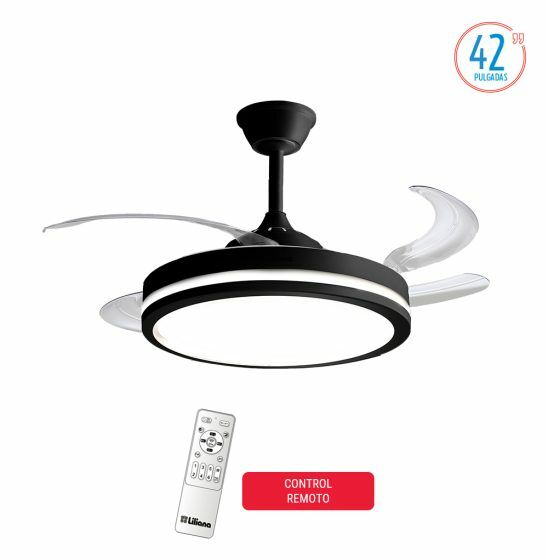 VENTILADOR DE TECHO RETRACTIL LILIANA VTHN603R NEGRO 6VEL. CTROL REMOTO LED - 4609274 - Vista 1