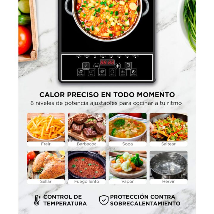 Anafe Vitrocerámico Cuk by Gadnic Eléctrico 1 Hornalla 1500W - Vista 3