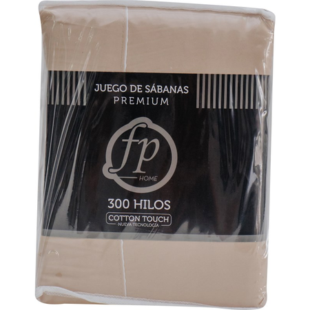 Juego De Sabanas Premium Fp Home 1 Plaza y Media Beige
