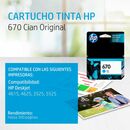 Cartucho de Tinta HP 670 CZ114AL CYAN original 3525 4615 - Miniatura 2