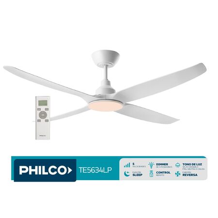 Ventilador de Techo Philco Luz LED 38W Blanco TEB5634LP