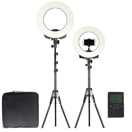 Aro de Luz Led Gadnic 46cm 18" Efecto Profesional Cálida y Fría + Trípode