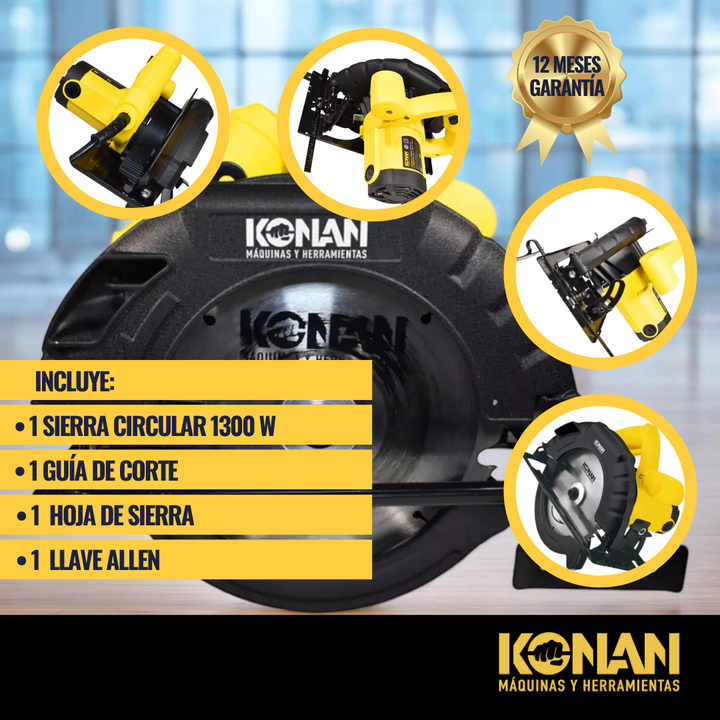 Sierra Circular 1300w Konan 24 Dientes Frecuencia 50 - Vista 6