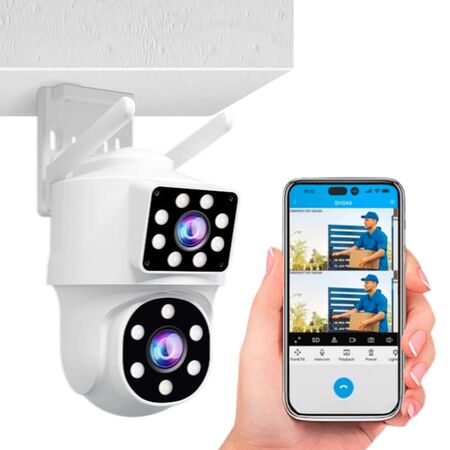 Cámara de seguridad SriHome Lente Dual WiFi Exterior Alerta Movimiento