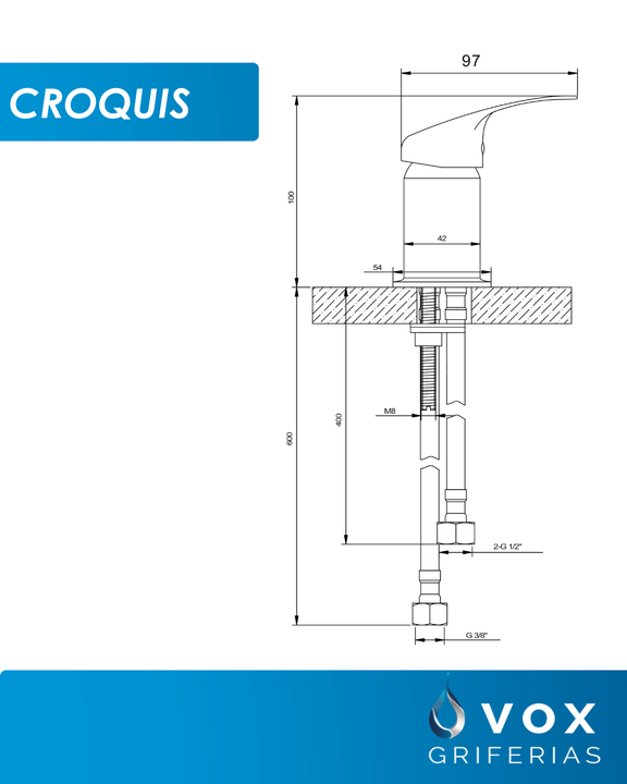 Griferia Canilla Bidet Monocomando Vox Griferias Completa - Vista 9