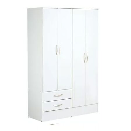 Placard Platinum 914 4 Puertas 2 Cajones 2 Barrales Blanco