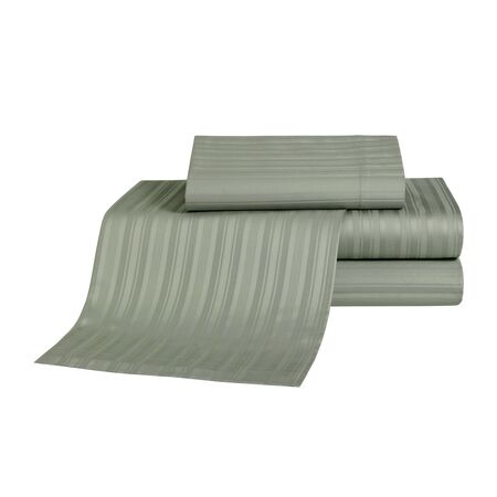 Juego De Sabanas Danubio 300 hilos - King - Color Gris con rayas