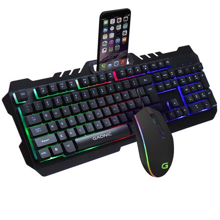 Kit de Gaming Gadnic Teclado + Mouse RGB USB  Retro Iluminado