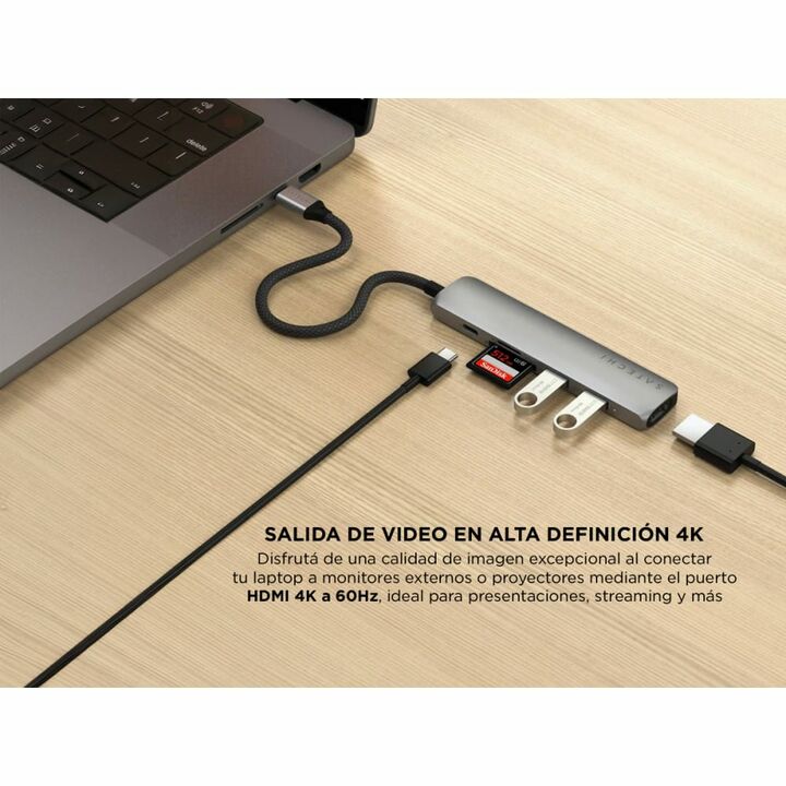 Hub Satechi 6-in-1 USB-C Slim Multiport Adapter - Vista 4
