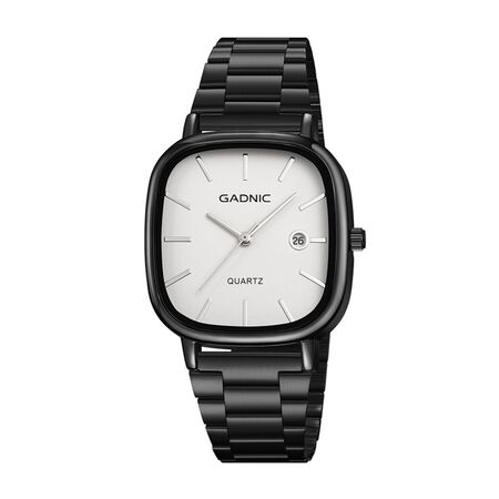 Reloj Analógico Gadnic RELF3RELF4 Pulsera Malla Correa Acero Inoxidable Calendario Integrado(Blanco)