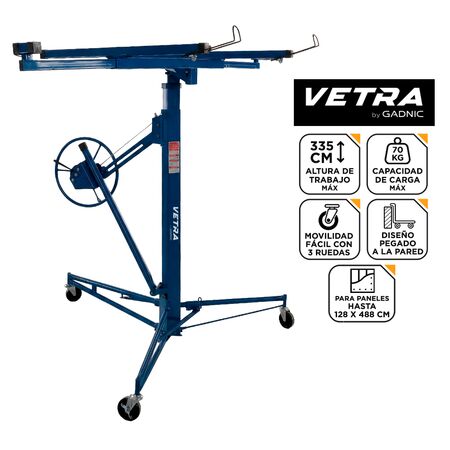 Elevador De Placas Vetra By Gadnic Para Drywall Paneles Yeso Ajustable Ruedas