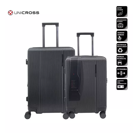 SET DE DOS VALIJAS 20 Y 24 ABS NEGRO UNICROSS