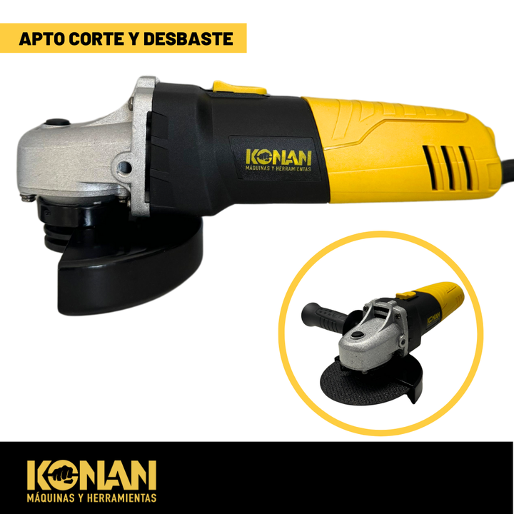 Amoladora Angular Konan 115mm 720w Profesional Con Disco Corte - Vista 9