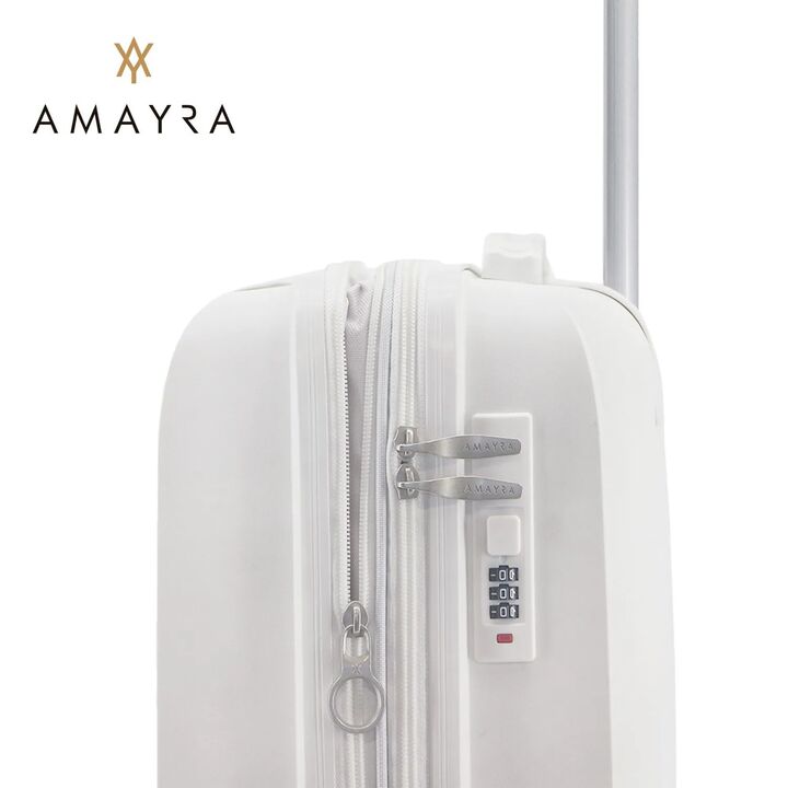 Valija Blanca Carry On Amayra PP 20 Ideal Cabina Ruedas 360° - Vista 5