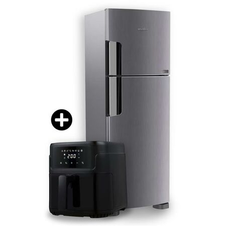 Combo Heladera Whirlpool Inverter WRM42HKDIM + Freidora De Aire TECHGO 5 Litros