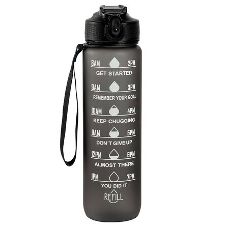 Botella Deportiva Motivacional Blanca Gadnic 1L con Pico Sorbete