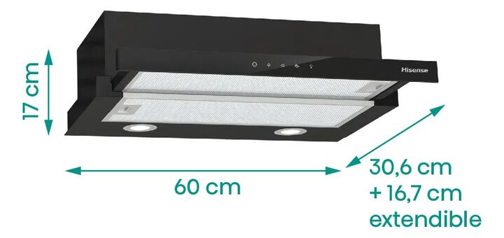 Campana Extractora Empotrable Hisense Ch6tl3db Panel Tactil Color Negro - Vista 2