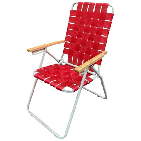 Reposera Luxury Home Lh-209 5Pos Tela Roja