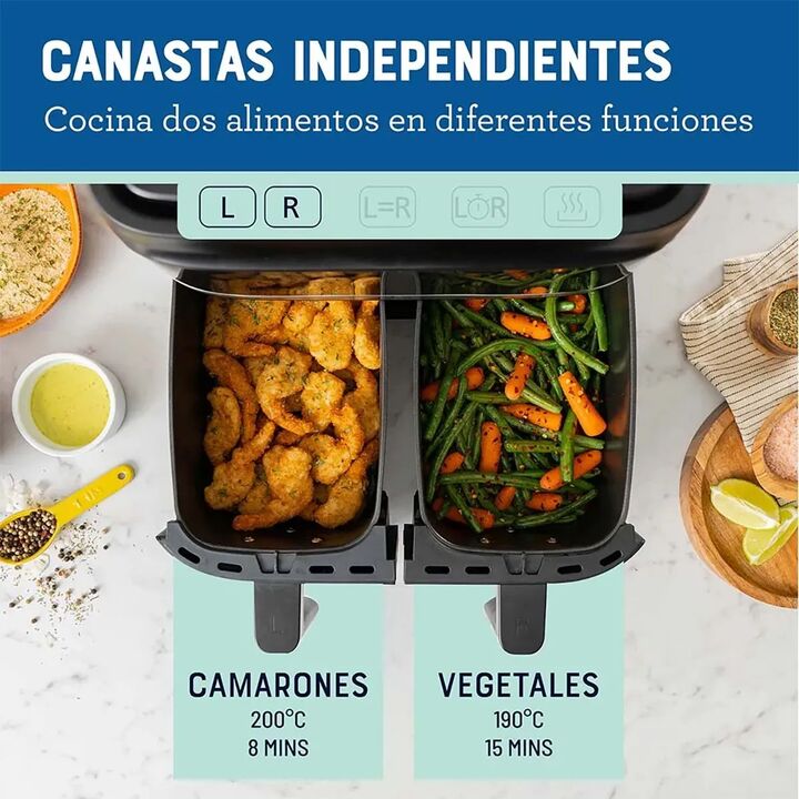 Freidora De Aire Oster Airfryer Dual 7.6l Diamondforce OCKSTAF7MCDDF - Vista 5