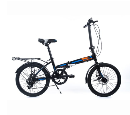 Bicicleta Plegable Raleigh Straight - Negro - Cuadro de aluminio - Frenos a disco mecanico - 6Vel. - Rodado 20"