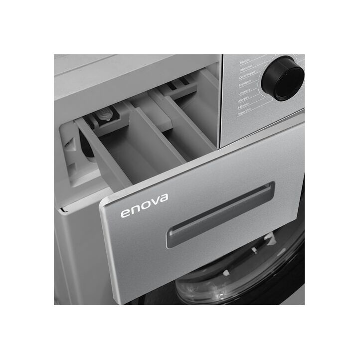 Lavarropas Enova LE08F10 carga frontal 8 kg Gris - Vista 4