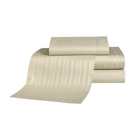 Juego De Sabanas Danubio 300 hilos - King - Color Natural con rayas