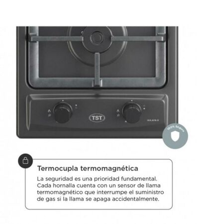 Anafe TST Sulata Neo 2 Hornallas Gris Grafito