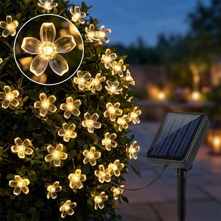 Guirnalda Luces Led Gadnic Flor Cerezo Solar 50 Exterior 7m