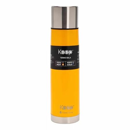 Termo Tipo Bala Rubber Keep 1000ml  Aceero Inox  Color Amarillo