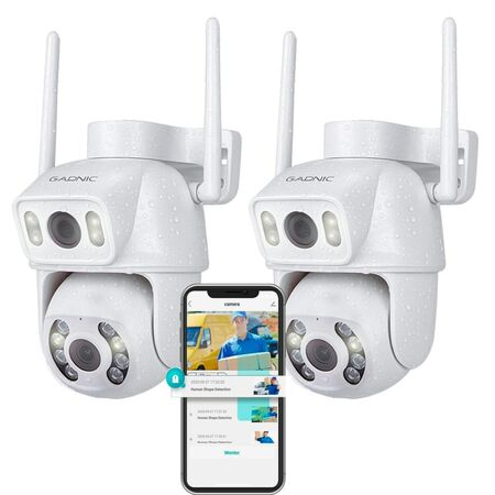Kit 2 Cámaras De Seguridad Gadnic Doble Lente 4k
