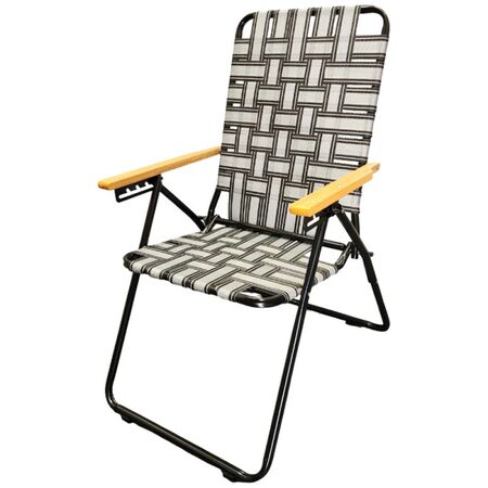 Reposera Luxury Home Lh-208 5Pos Tela Negra Y Gris