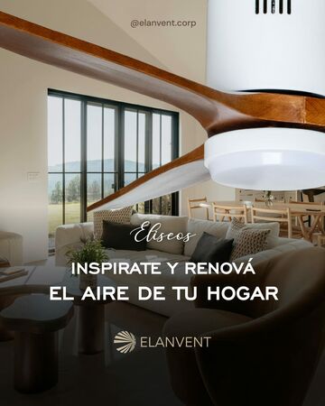 VENTILADOR TECHO ELANVENT - ELISEOS BLANCO + ASPAS HAYA