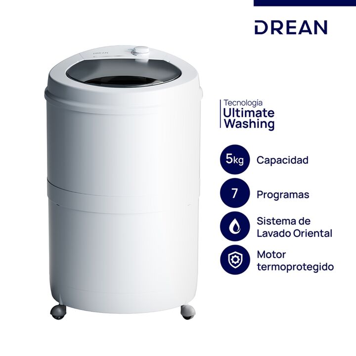 LAVARROPAS DREAN LRDR57SBO  SEMIAUTOMATICO BLANCO SUPERIOR 7 PROGRAMAS - 4609354  - Vista principal